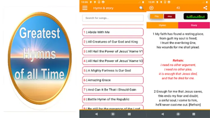 Hymns and stories behind them android App screenshot 0