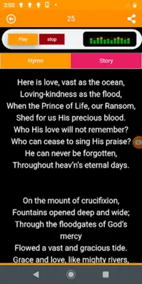 Hymns and stories behind them android App screenshot 2