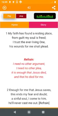 Hymns and stories behind them android App screenshot 3