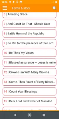 Hymns and stories behind them android App screenshot 6