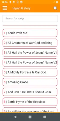 Hymns and stories behind them android App screenshot 7